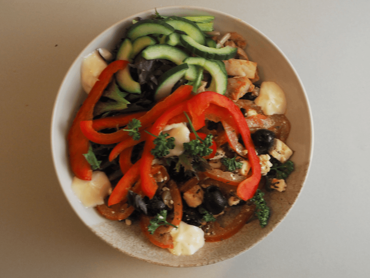 Gresksalat med kylling